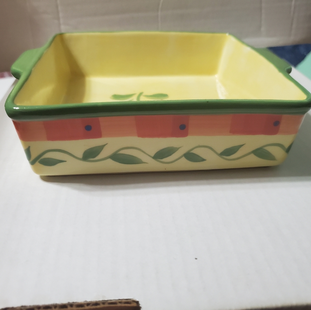 Pfaltzgraff NAPOLI Square Baking Dish Floral Hand - Picture 11 of 12